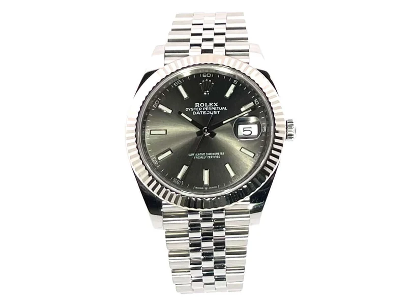 Rolex Datejust 41 Edelstahl Weißgold 126334 Rhodium Jubile-Band