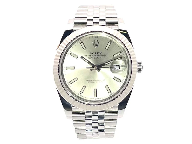 Rolex Datejust 41 Edelstahl Weißgold 126334 Silber Jubile-Band