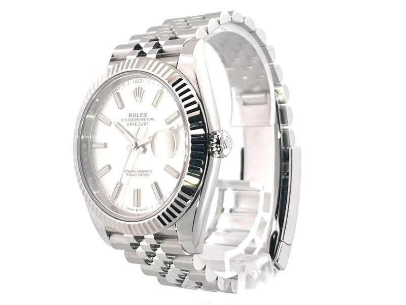 Rolex Datejust 41 Edelstahl Weißgold 126334 Silber Jubile-Band