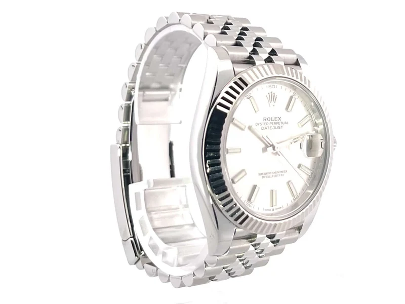 Rolex Datejust 41 Edelstahl Weißgold 126334 Silber Jubile-Band