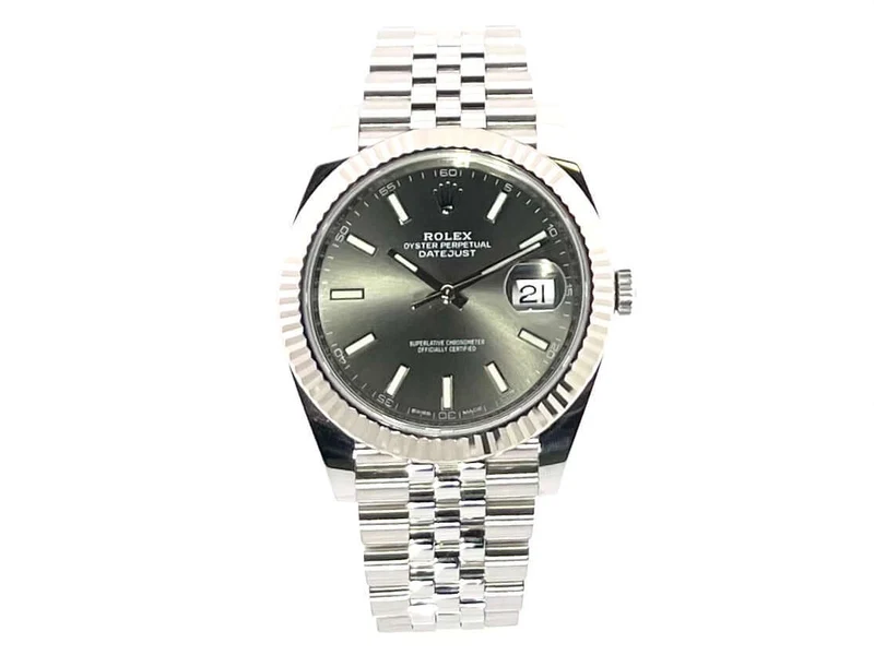 Rolex Datejust 41 Edelstahl Weißgold 126334 Rhodium Jubile-Band