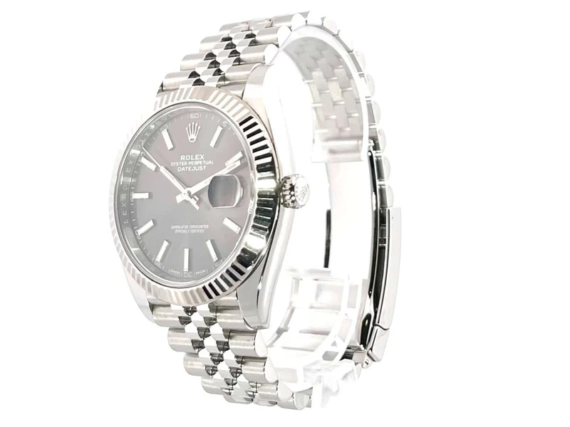 Rolex Datejust 41 Edelstahl Weißgold 126334 Rhodium Jubile-Band