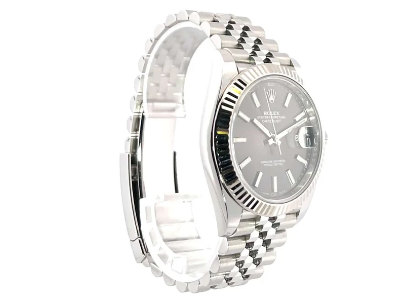 Rolex Datejust 41 Edelstahl Weißgold 126334 Rhodium Jubile-Band