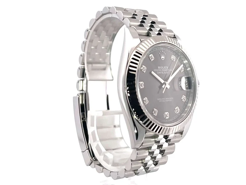 Rolex Datejust 41 Edelstahl Weißgold 126334 Rhodium Diamant Jubile-Band