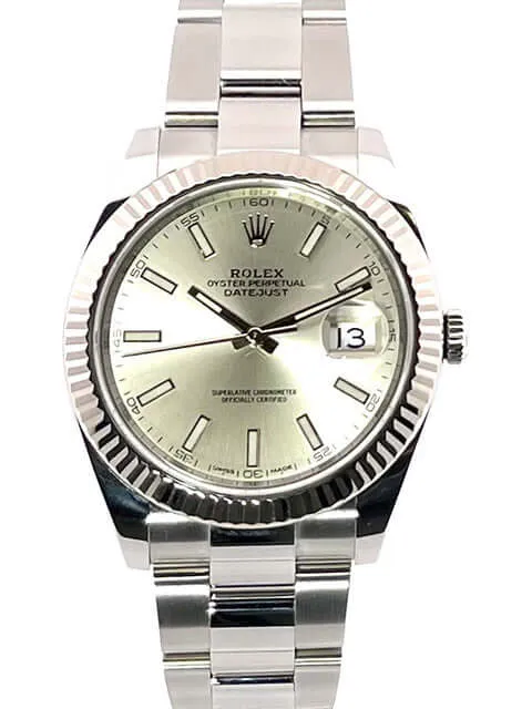 Rolex Datejust 41 Edelstahl Weißgold 126334 Silber