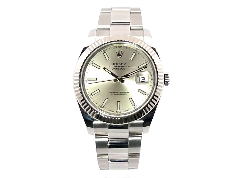 Rolex Datejust 41 Edelstahl Weißgold 126334 Silber