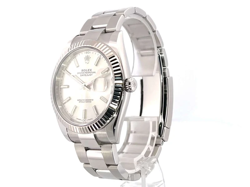 Rolex Datejust 41 Edelstahl Weißgold 126334 Silber