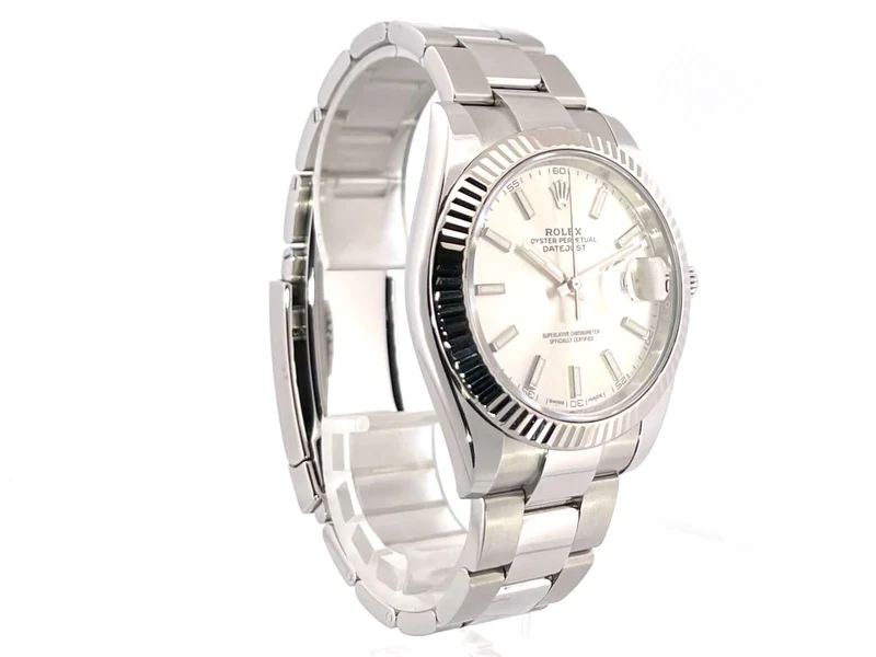 Rolex Datejust 41 Edelstahl Weißgold 126334 Silber