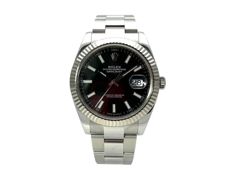 Rolex Datejust 41 Edelstahl Weißgold 126334 Schwarz
