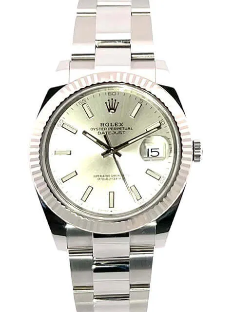 Rolex Datejust 41 Edelstahl Weißgold 126334 Silber