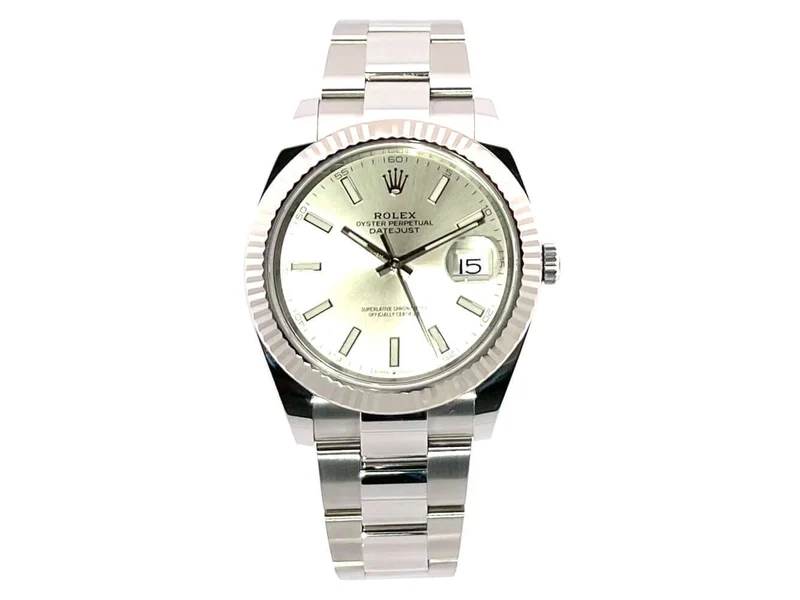 Rolex Datejust 41 Edelstahl Weißgold 126334 Silber