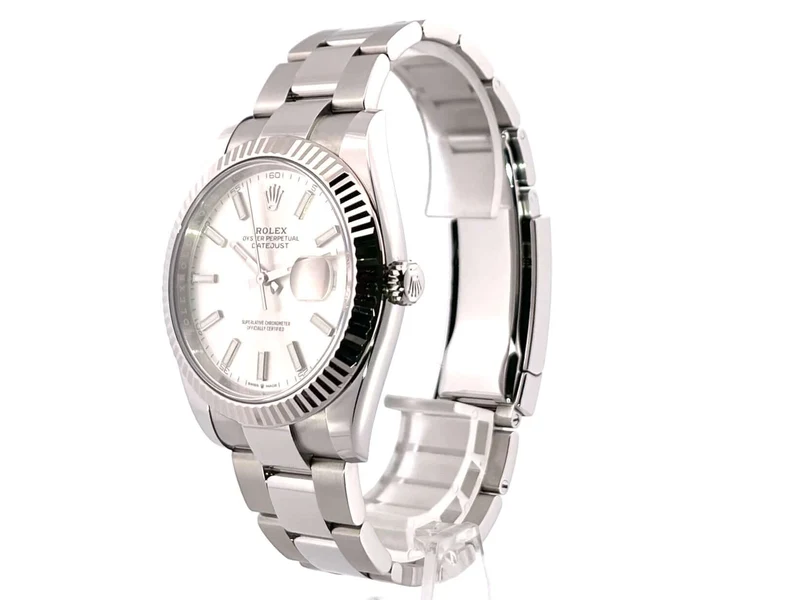 Rolex Datejust 41 Edelstahl Weißgold 126334 Silber