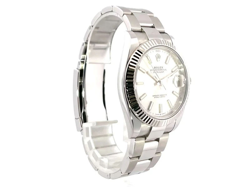 Rolex Datejust 41 Edelstahl Weißgold 126334 Silber
