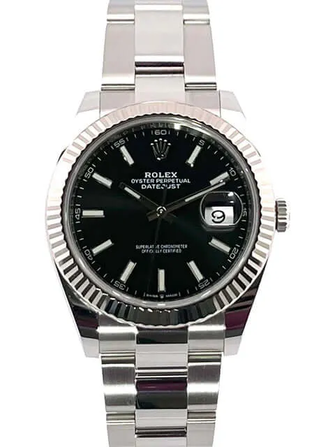 Rolex Datejust 41 Edelstahl Weißgold 126334 Schwarz