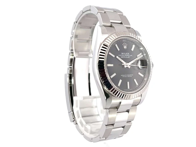 Rolex Datejust 41 Edelstahl Weißgold 126334 Schwarz