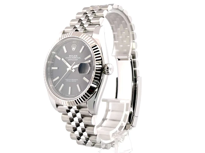Rolex Datejust 41 Edelstahl Weißgold 126334 Schwarz Jubile-Band