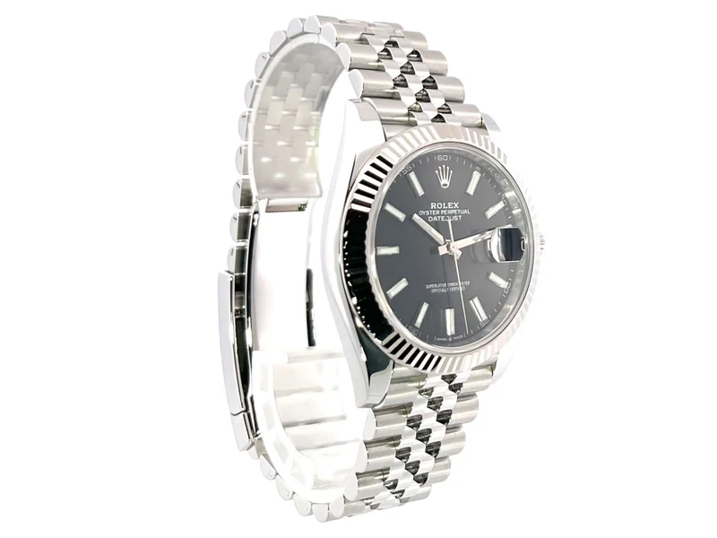 Rolex Datejust 41 Edelstahl Weißgold 126334 Schwarz Jubile-Band