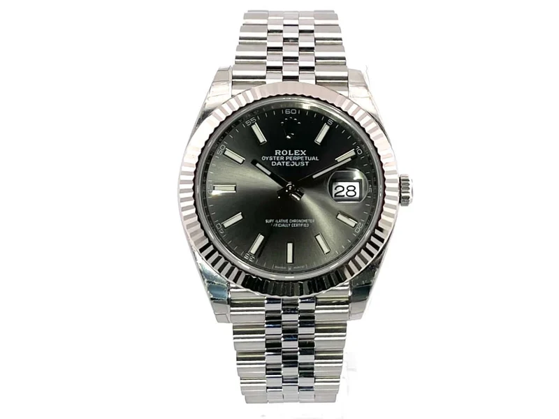 Rolex Datejust 41 Edelstahl Weißgold 126334 Rhodium Jubile-Band