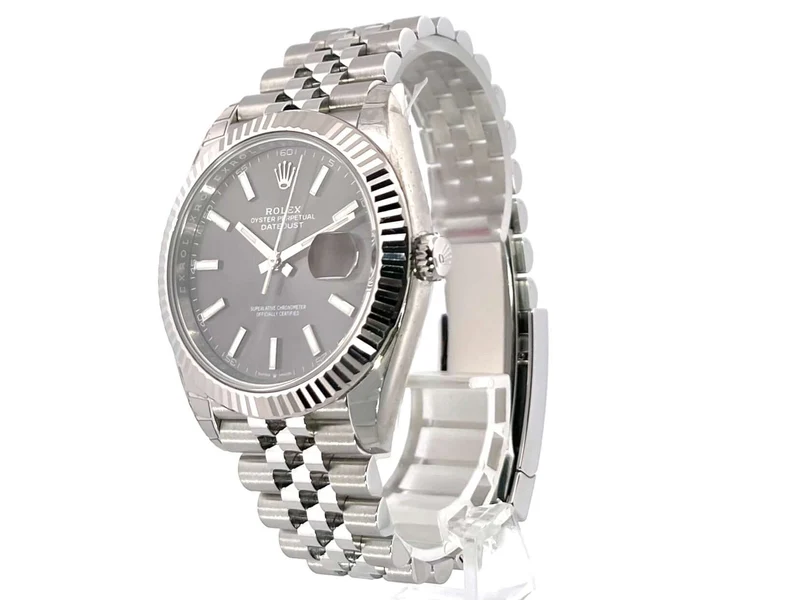 Rolex Datejust 41 Edelstahl Weißgold 126334 Rhodium Jubile-Band