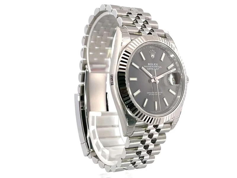 Rolex Datejust 41 Edelstahl Weißgold 126334 Rhodium Jubile-Band