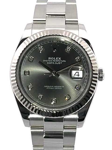 Rolex Datejust 41 Edelstahl Weißgold 126334 Rhodium Diamant aus 2020