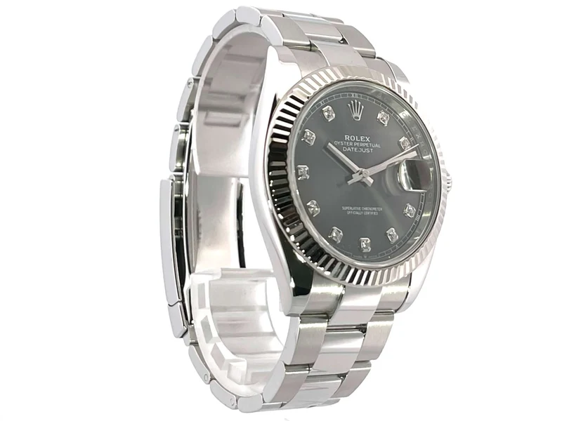 Rolex Datejust 41 Edelstahl Weißgold 126334 Rhodium Diamant aus 2020