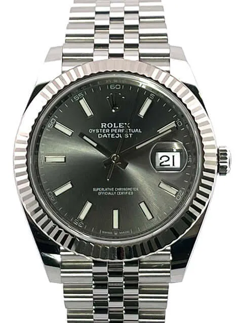 Rolex Datejust 41 Edelstahl Weißgold 126334 Rhodium Jubile-Band 2020 ungetragen