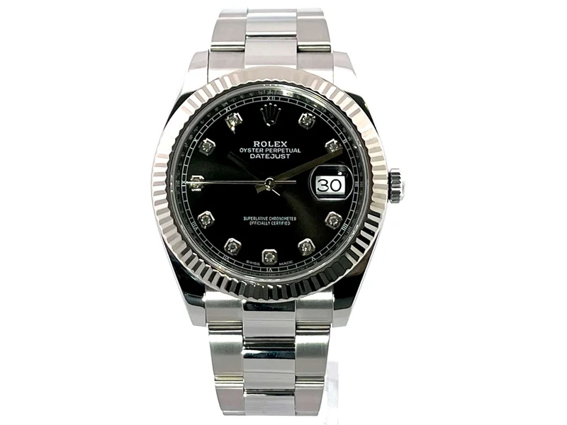 Rolex Datejust 41 Edelstahl Weißgold 126334 Schwarz Dia LC100 aus 09-2018