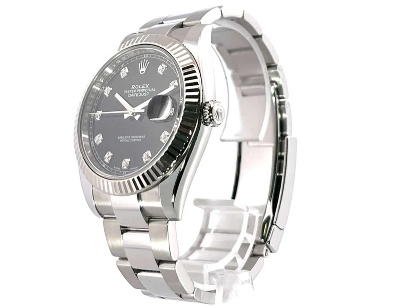 Rolex Datejust 41 Edelstahl Weißgold 126334 Schwarz Dia LC100 aus 09-2018