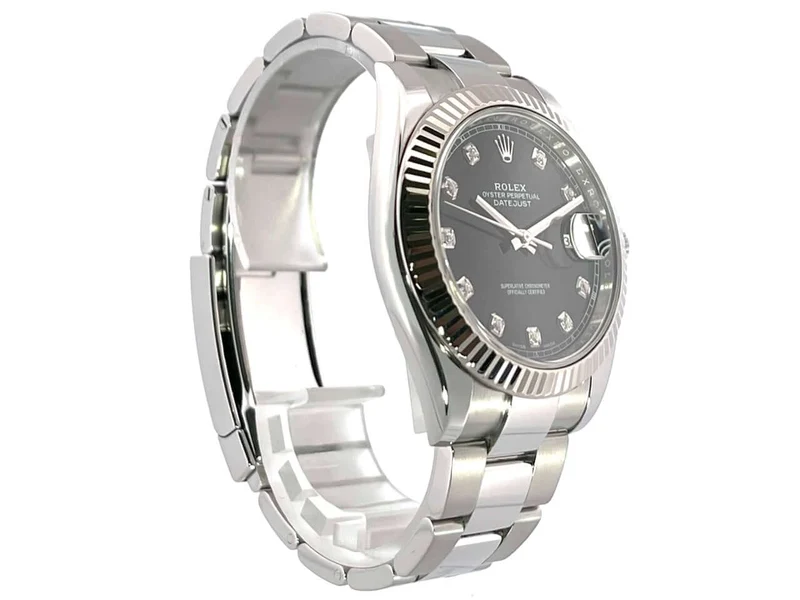 Rolex Datejust 41 Edelstahl Weißgold 126334 Schwarz Dia LC100 aus 09-2018