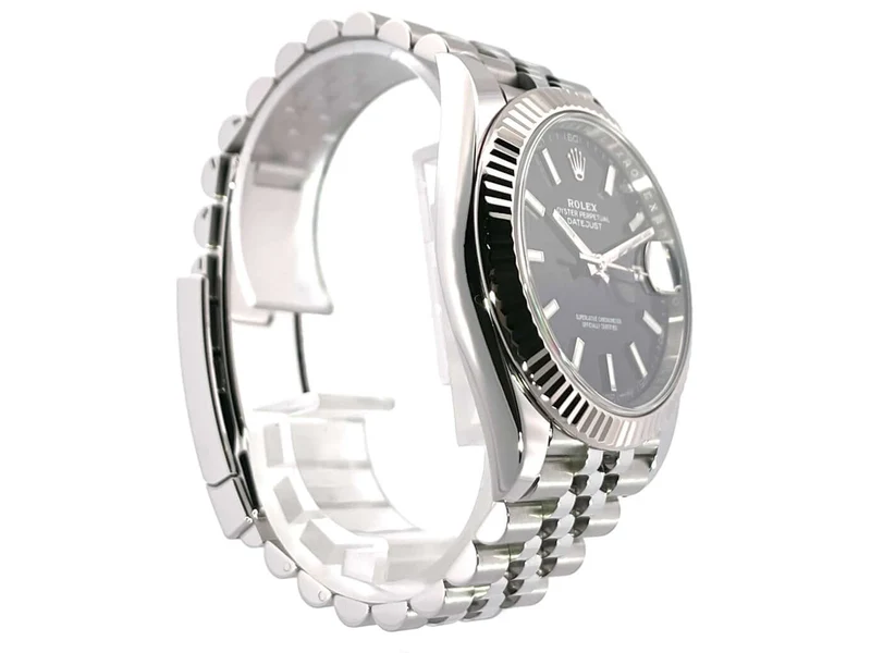 Rolex Datejust 41 Edelstahl Weißgold 126334 Schwarz aus 2018 Jubile-Band