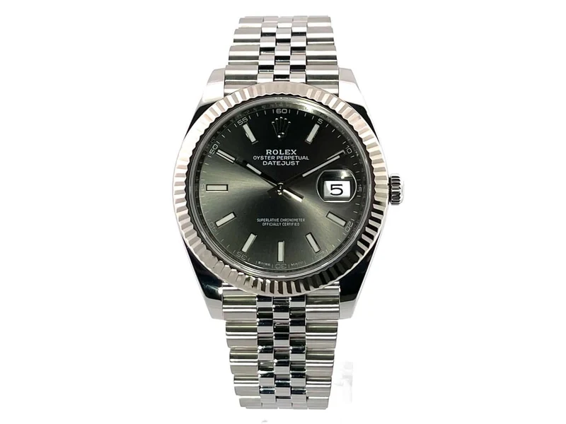 Rolex Datejust 41 Edelstahl Weißgold 126334 Rhodium Jubile-Band aus 2018