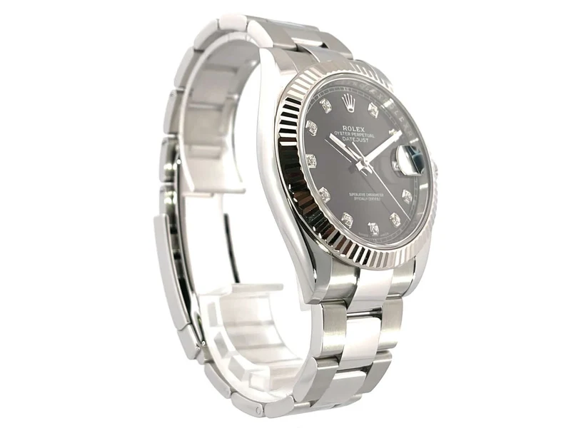Rolex Datejust 41 Edelstahl Weißgold 126334 Schwarz Dia LC100 aus 2018