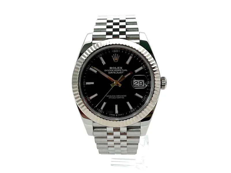 Rolex Datejust 41 Edelstahl Weißgold 126334 Schwarz Jubile-Band ungetragen 2020