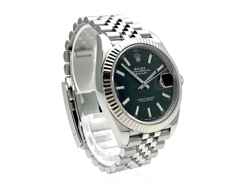 Rolex Datejust 41 Edelstahl Weißgold 126334 Schwarz Jubile-Band ungetragen 2020