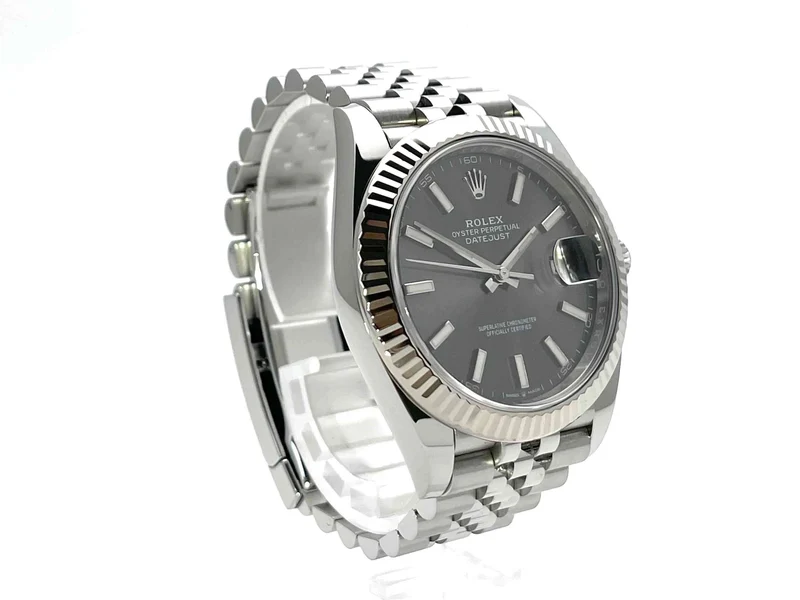 Rolex Datejust 41 Edelstahl Weißgold 126334 Rhodium Jubile-Band ungetragen 2020