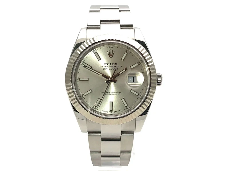 Rolex Datejust 41 Edelstahl Weißgold 126334 Silber LC100 aus 2018