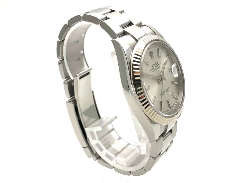 Rolex Datejust 41 Edelstahl Weißgold 126334 Silber LC100 aus 2018