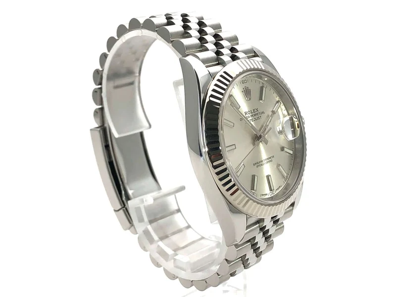 Rolex Datejust 41 Edelstahl Weißgold 126334 Silber Jubile-Band aus 2017