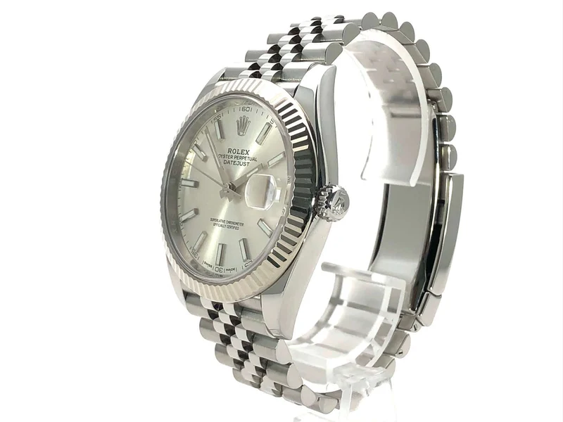 Rolex Datejust 41 Edelstahl Weißgold 126334 Silber Jubile-Band aus 2017