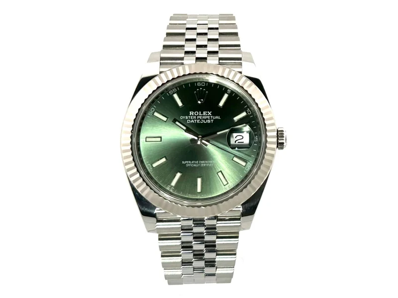 Rolex Datejust 41 Edelstahl Weißgold 126334 Mint Green Jubile-Band