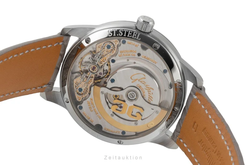 Glashütte PanoMaticDate steel automatic men's watch 90-01-02-02-04 [2600288]