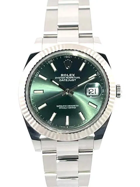 Rolex Datejust 41 Edelstahl Weißgold 126334 Mint Green