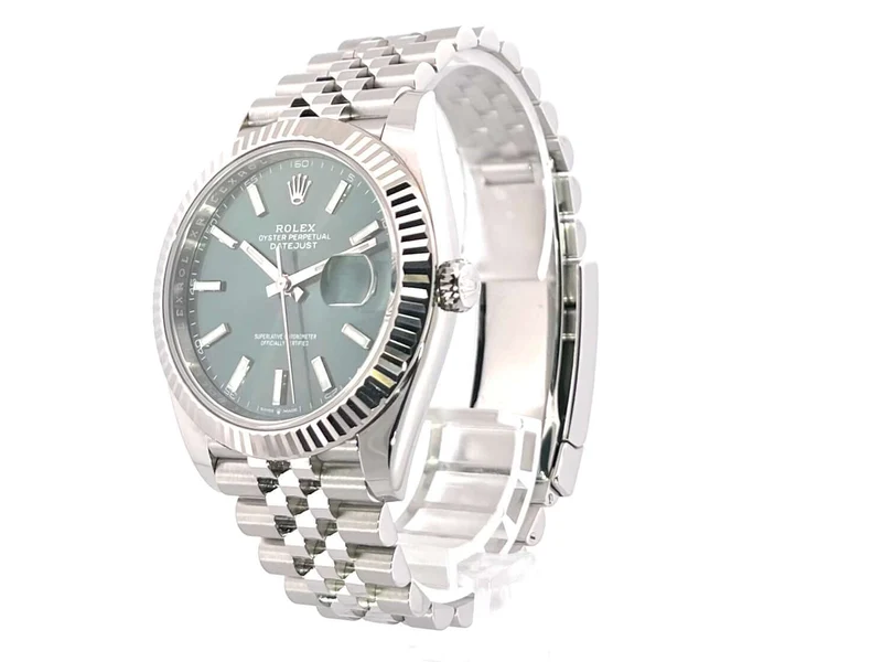 Rolex Datejust 41 Edelstahl Weißgold 126334 Mint Green Jubile-Band