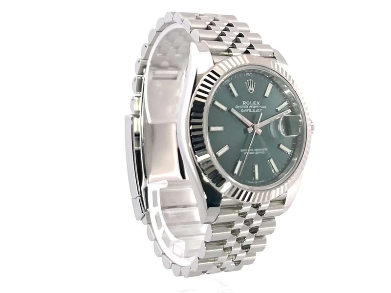 Rolex Datejust 41 Edelstahl Weißgold 126334 Mint Green Jubile-Band