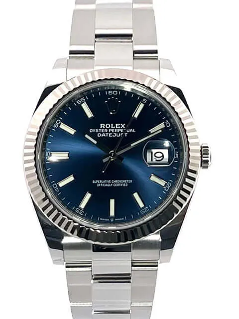 Rolex Datejust 41 Edelstahl Weißgold 126334 Blau