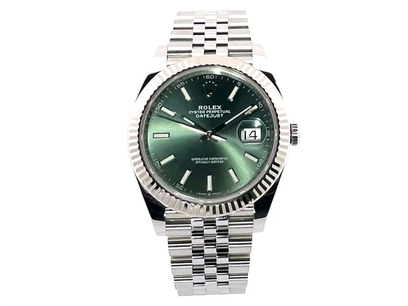 Rolex Datejust 41 Edelstahl Weißgold 126334 Mint Green Jubile-Band