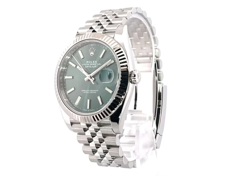 Rolex Datejust 41 Edelstahl Weißgold 126334 Mint Green Jubile-Band
