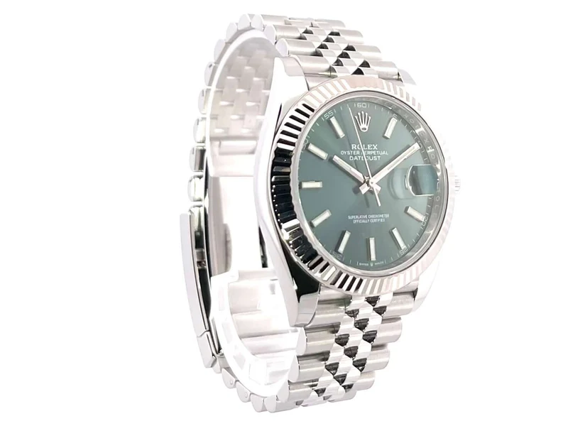Rolex Datejust 41 Edelstahl Weißgold 126334 Mint Green Jubile-Band