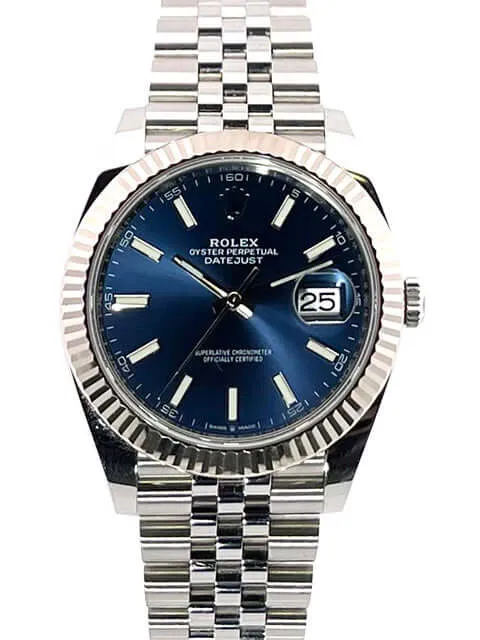 Rolex Datejust 41 Edelstahl Weißgold 126334 Blau Jubile-Band